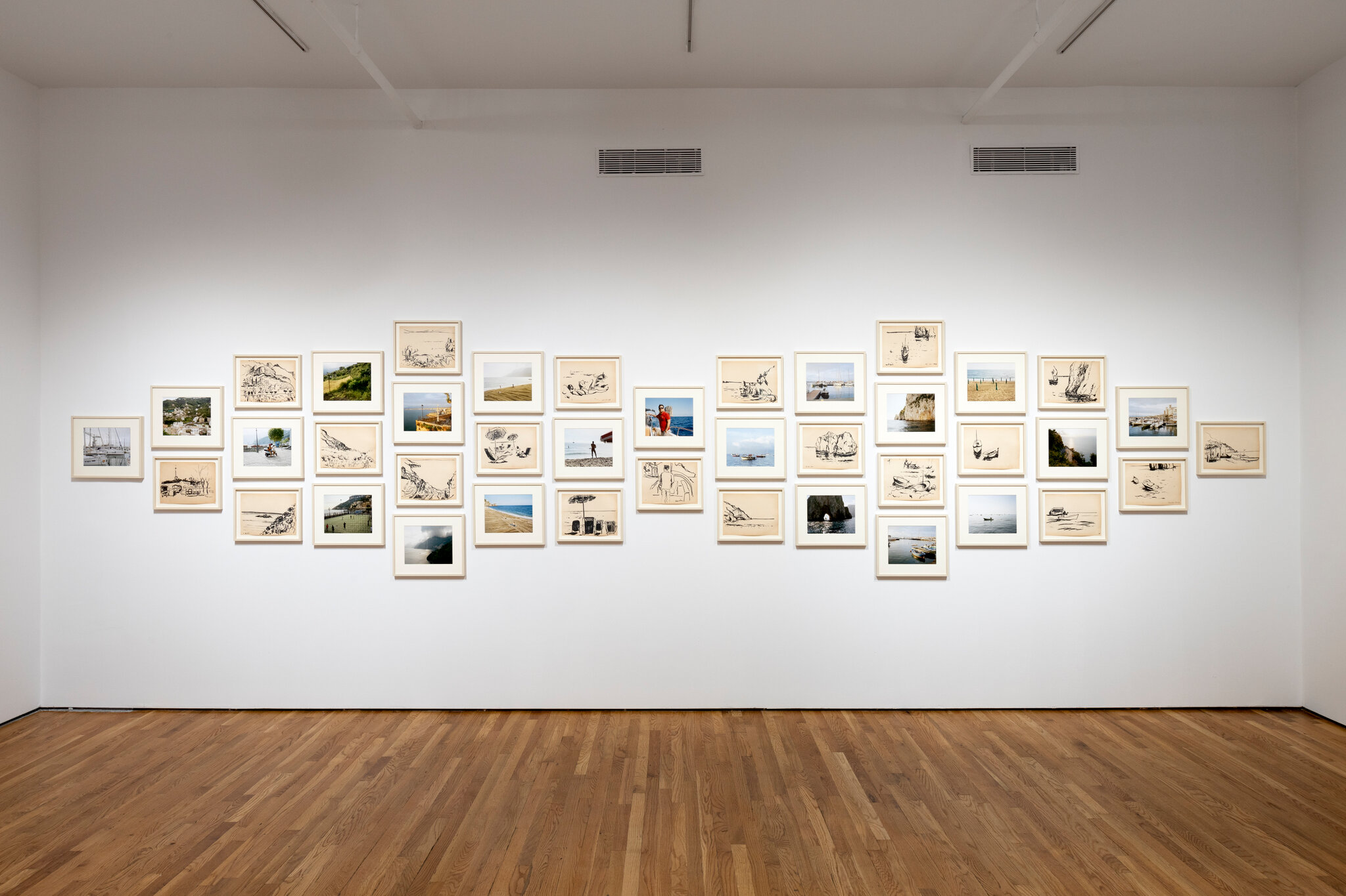 Allen Frame, "Amalfi," 2023, Ink on paper and digital prints, Dimensions variab…