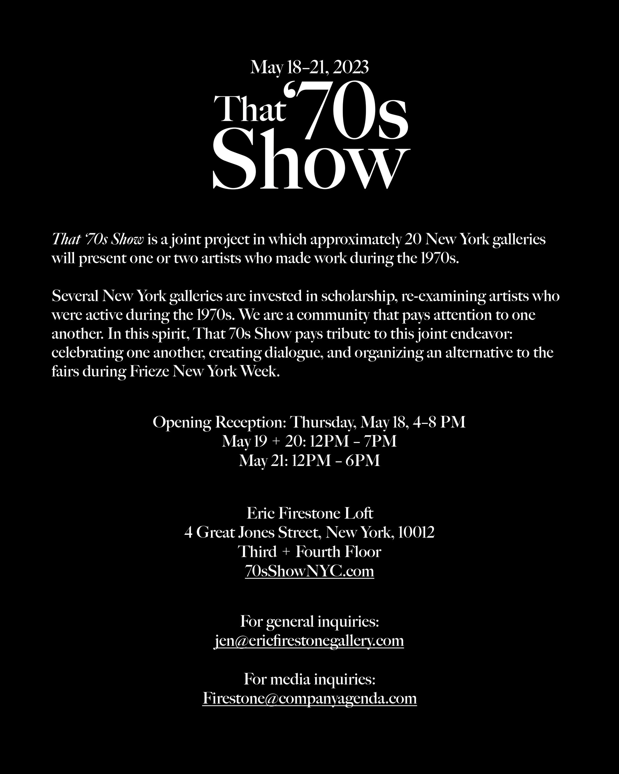 That '70s Show, Eric Firestone Loft, New York, 2023